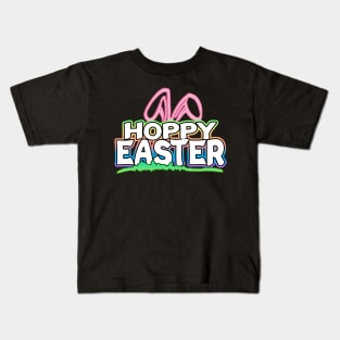 Hoppy Easter Bunny Ears White Kids T-Shirt